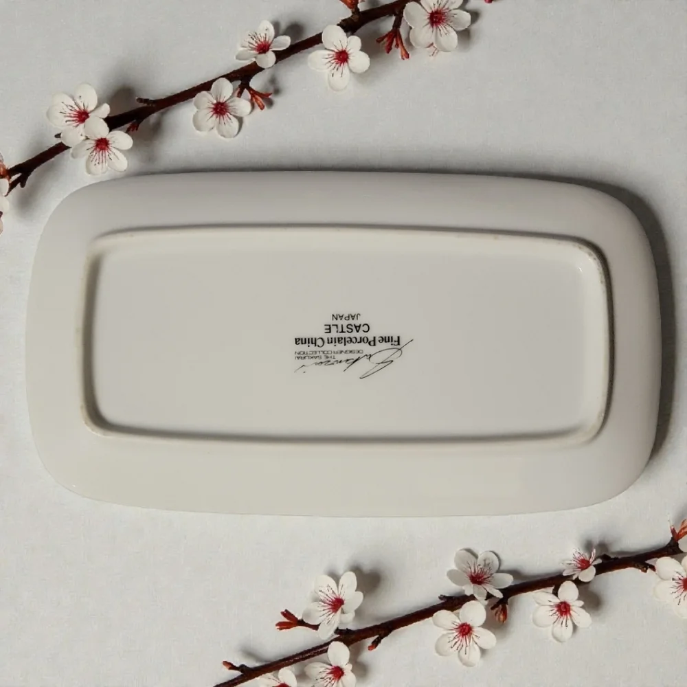 Vtg Fine China Japan Sakurai Designer Series Castle Lidded Butter Dish